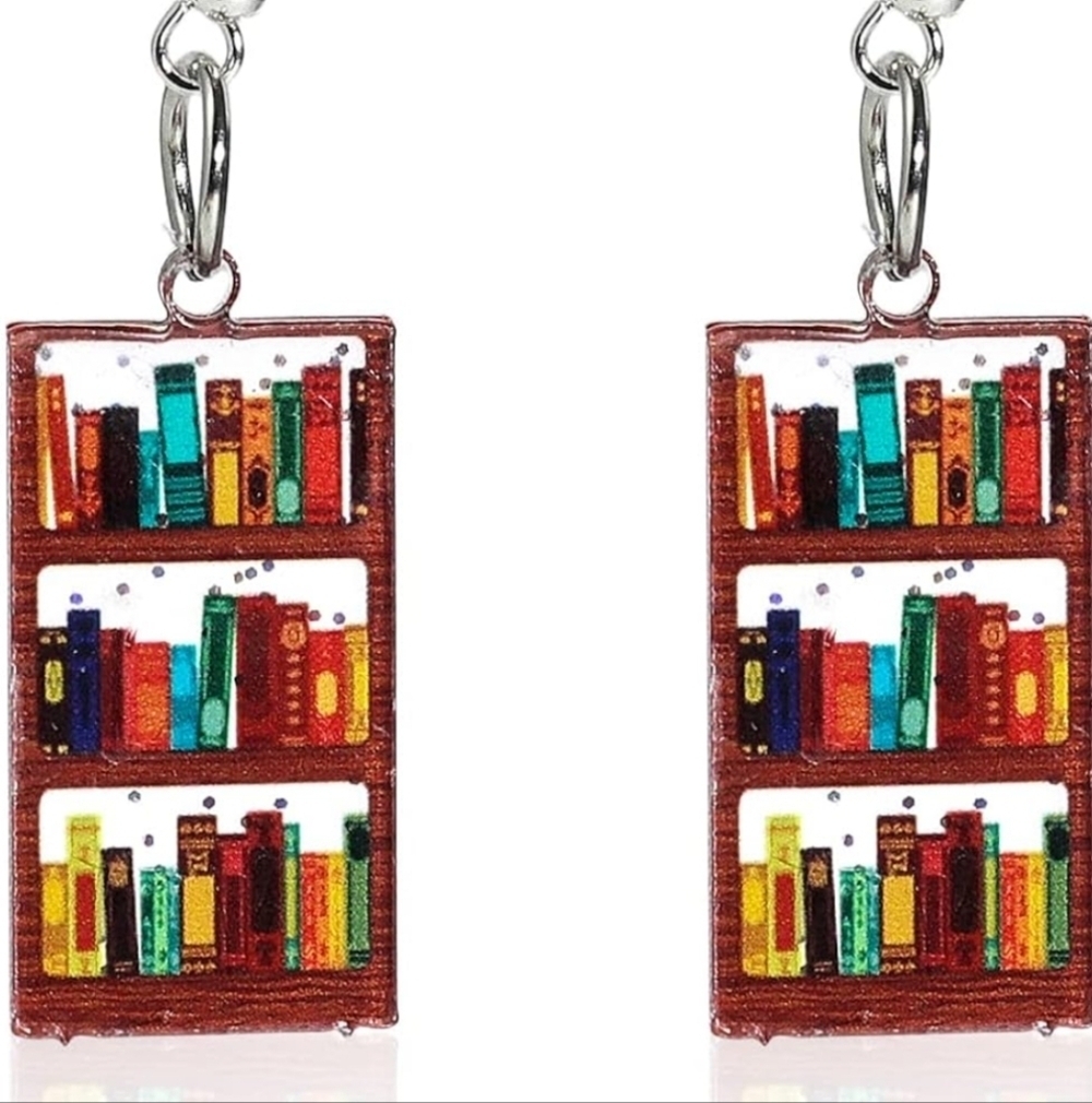 Colorful Bookshelf Earrings